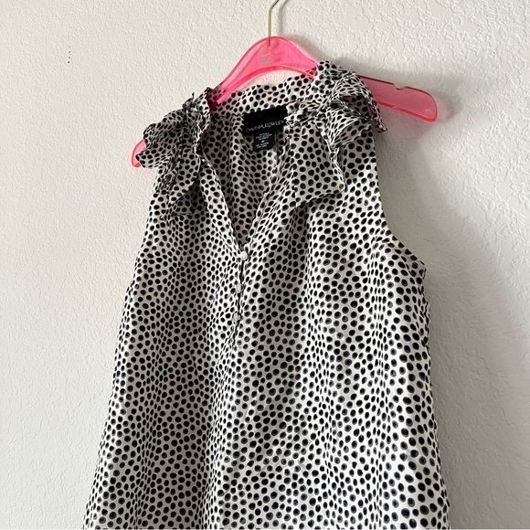 Cynthia Rowley Polka Dot 100% Silk Sleeveless Top Size Medium - Picture 6 of 7